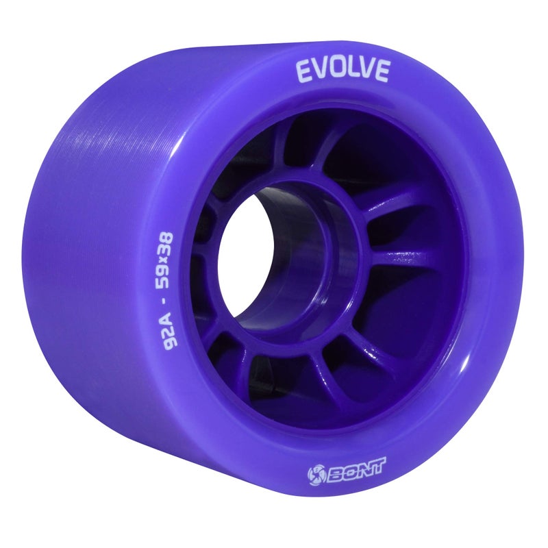 Bont زلاجات Bont - عجلة تزلج Evolve Roller Derby - عجلات تزلج دوارة داخلية - عجلات تزلج دوارة - 88A 92A 95A 98A - أحمر أسود أزرق أرجواني (أسود 98A - مجموعة من 4 عجلات) - Image 4